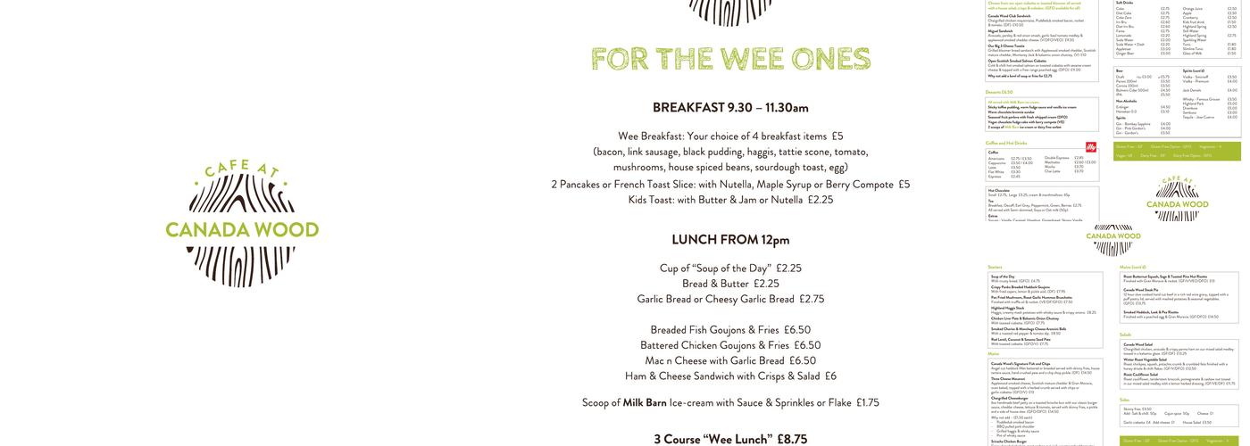 Cafe@Canada Wood Menu