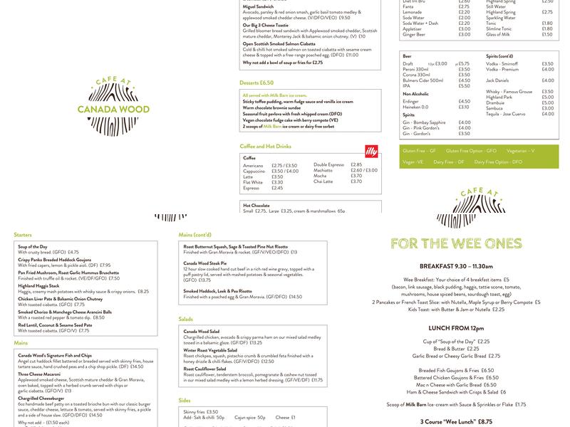 Cafe@Canada Wood Menu