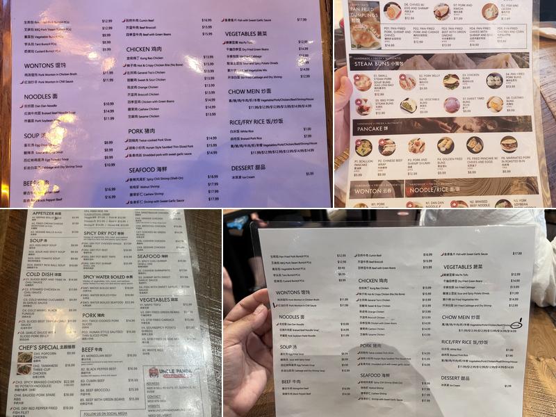 Uncle Panda Dumpling & Noodle House Menu