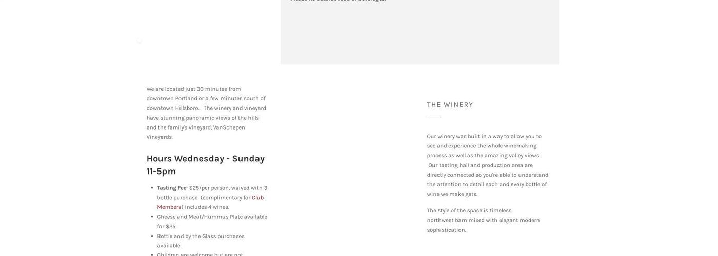 Blizzard Wines & Vineyard Menu