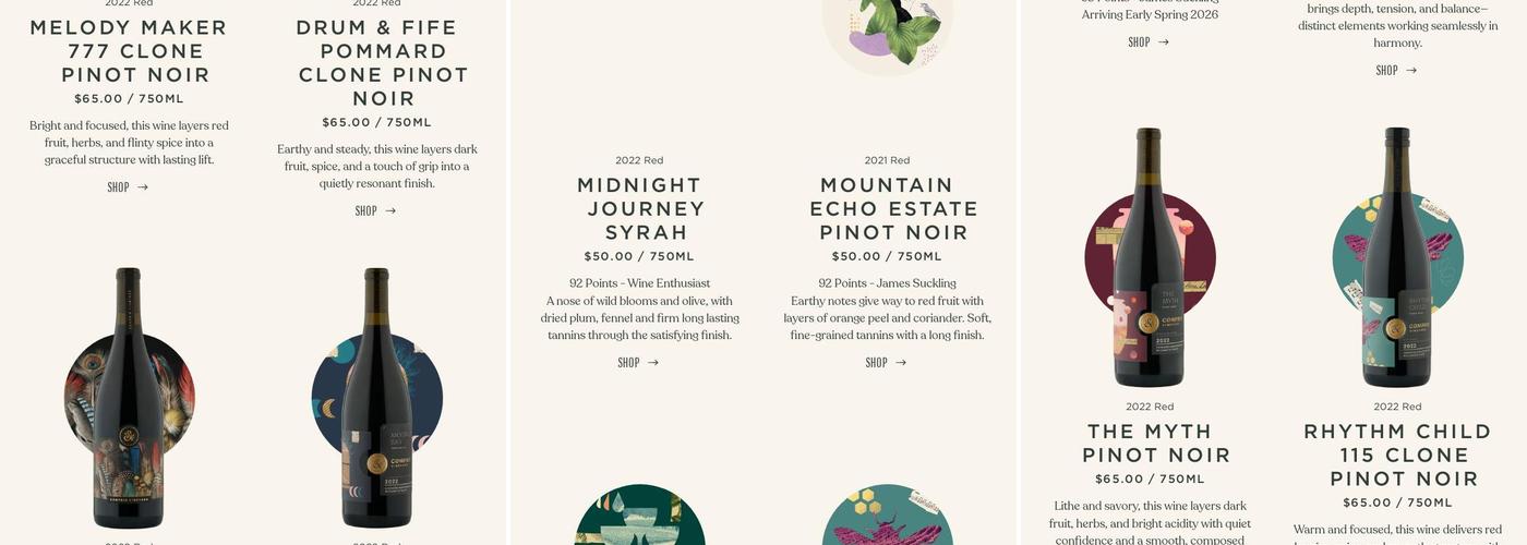 Compris Vineyard Menu