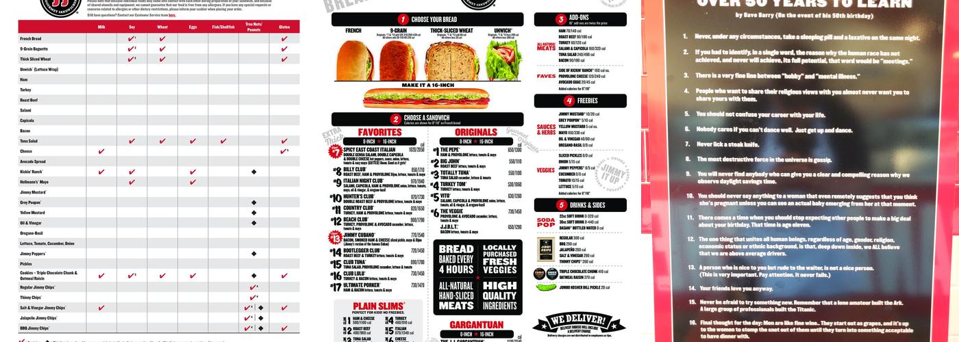 Jimmy John's Menu
