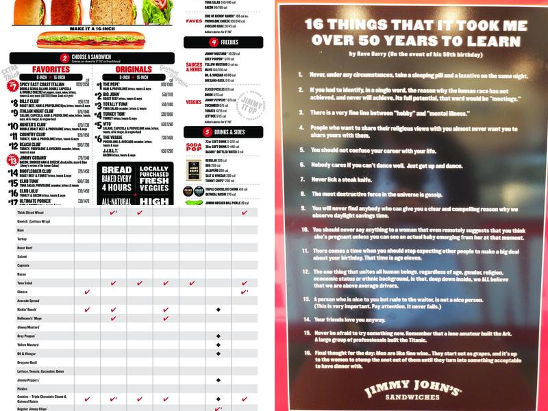 Jimmy John's Menu