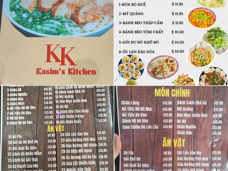 Kasim's Kitchen Menu
