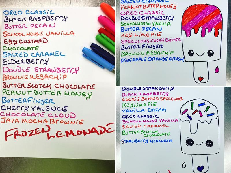 Pycone Creamery Menu