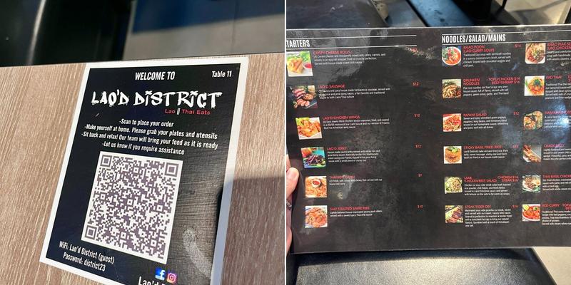 Lao'd District Menu