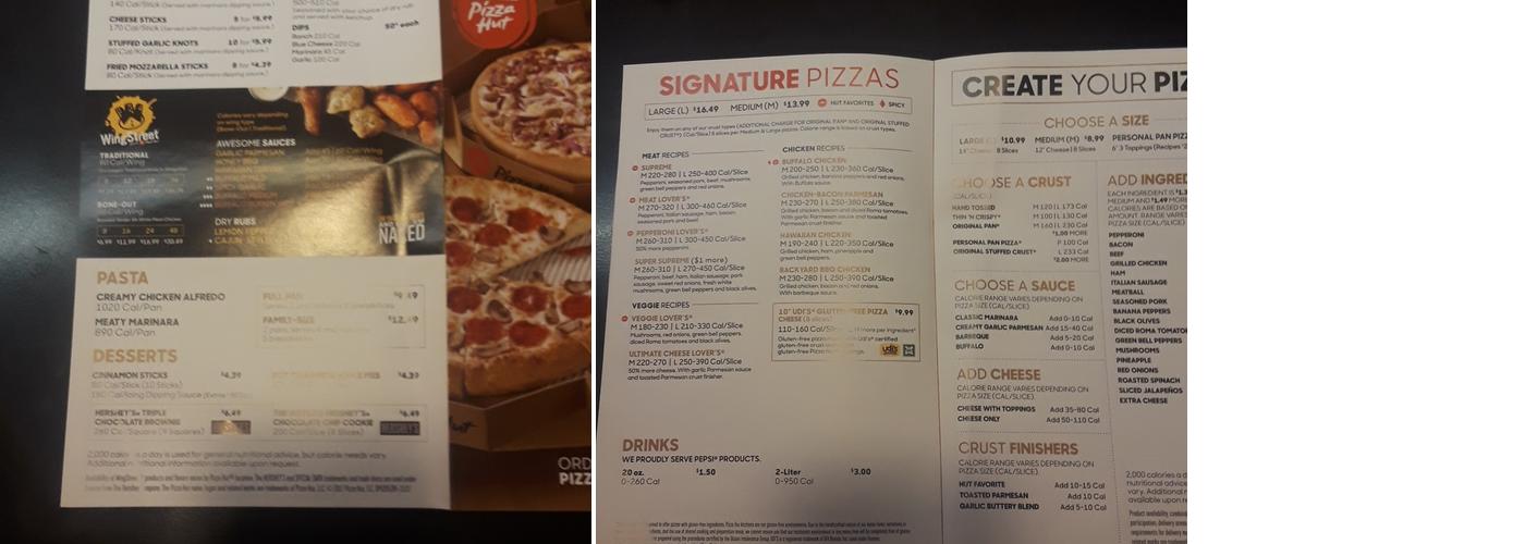 Pizza Hut Menu