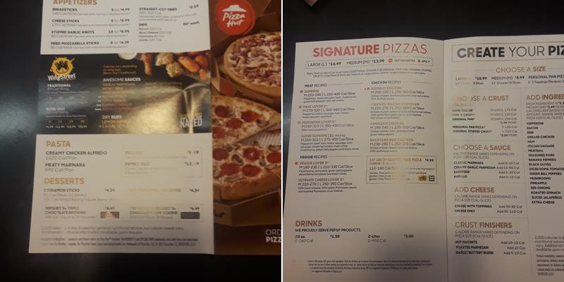Pizza Hut Menu