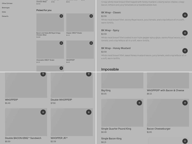 Burger King Menu