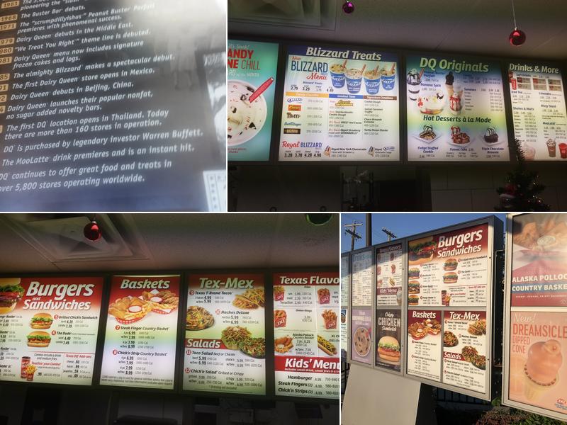 Dairy Queen Menu