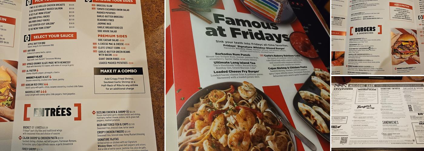 TGI Fridays Menu