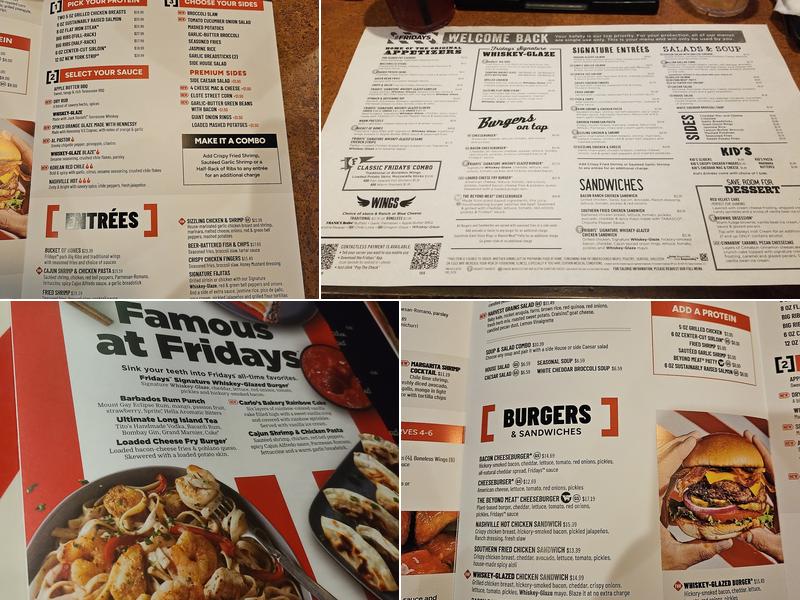 TGI Fridays Menu