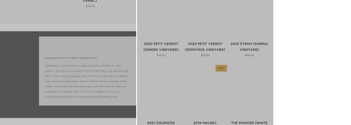 Category 5 Cellars Menu