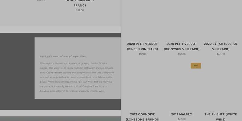 Category 5 Cellars Menu