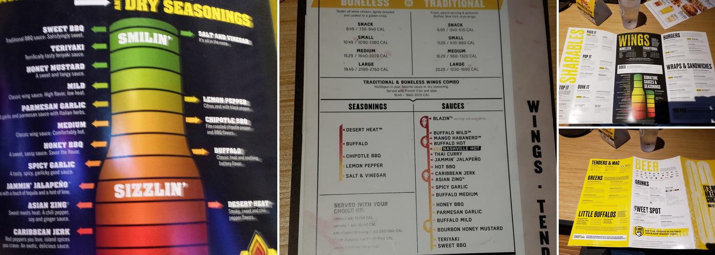 Buffalo Wild Wings Menu