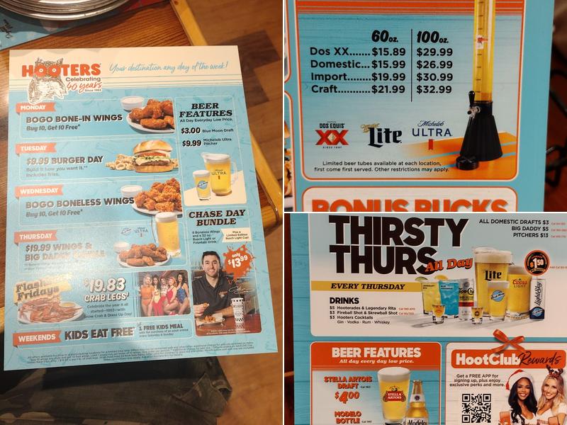 Hooters Menu