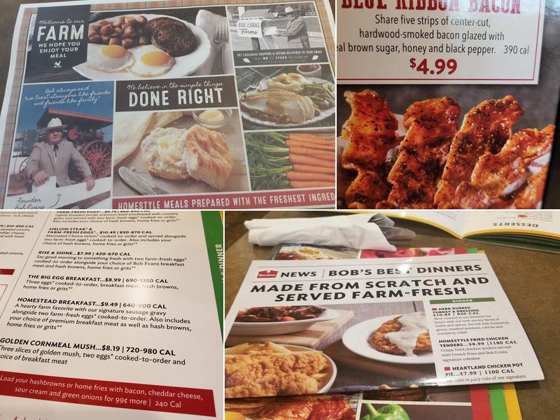 Bob Evans Menu