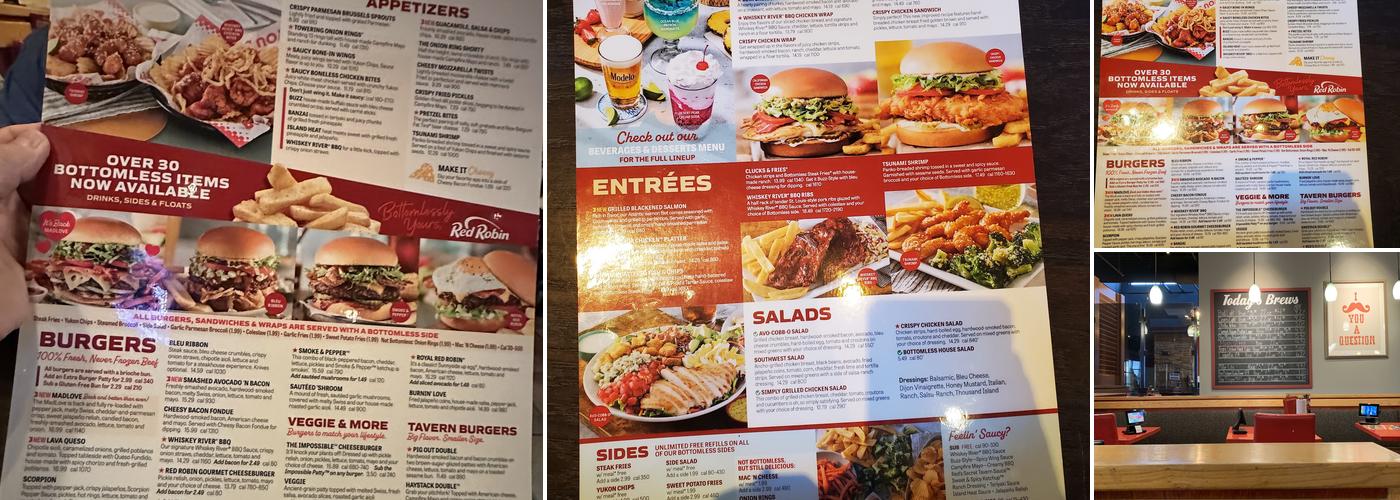 Red Robin Gourmet Burgers and Brews Menu