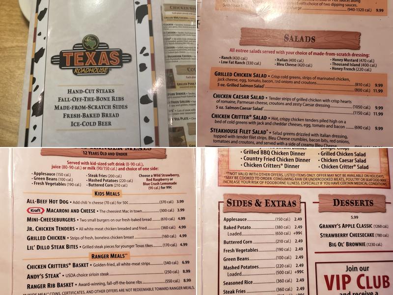 Texas Roadhouse Menu