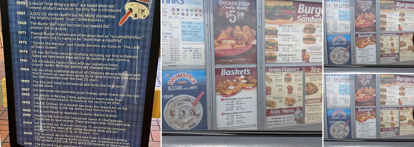Dairy Queen Menu