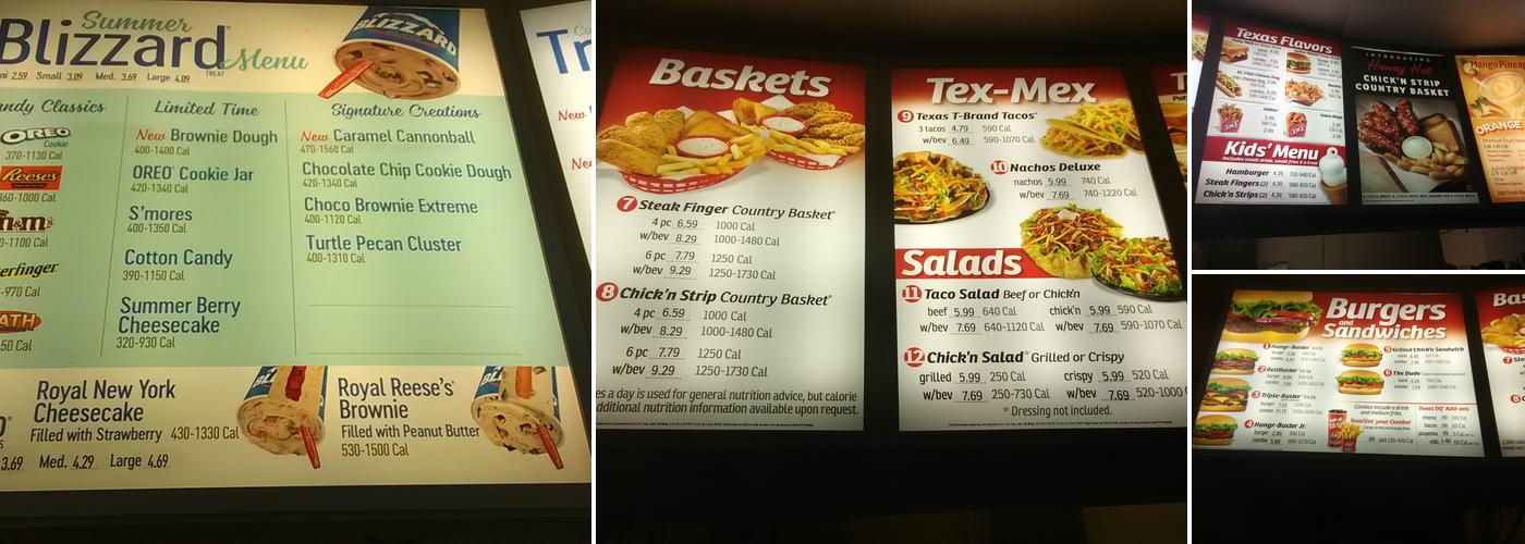 Dairy Queen Menu