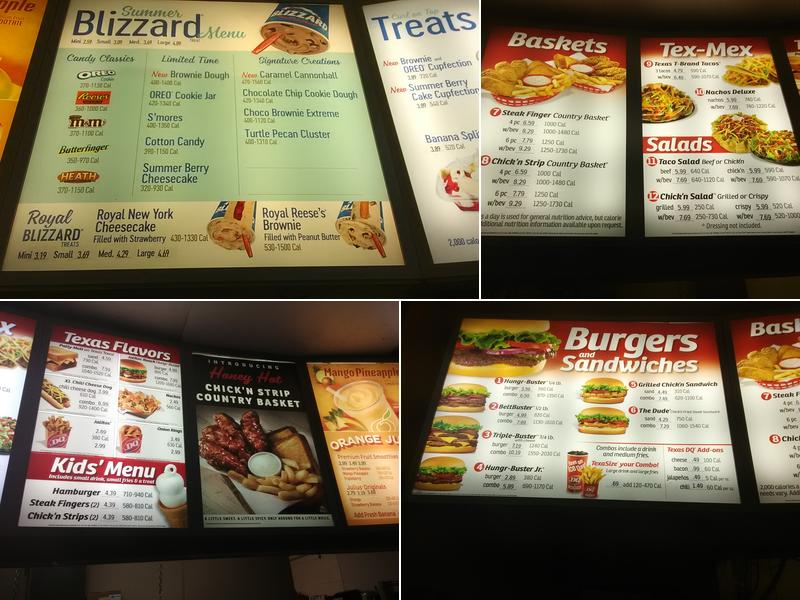 Dairy Queen Menu