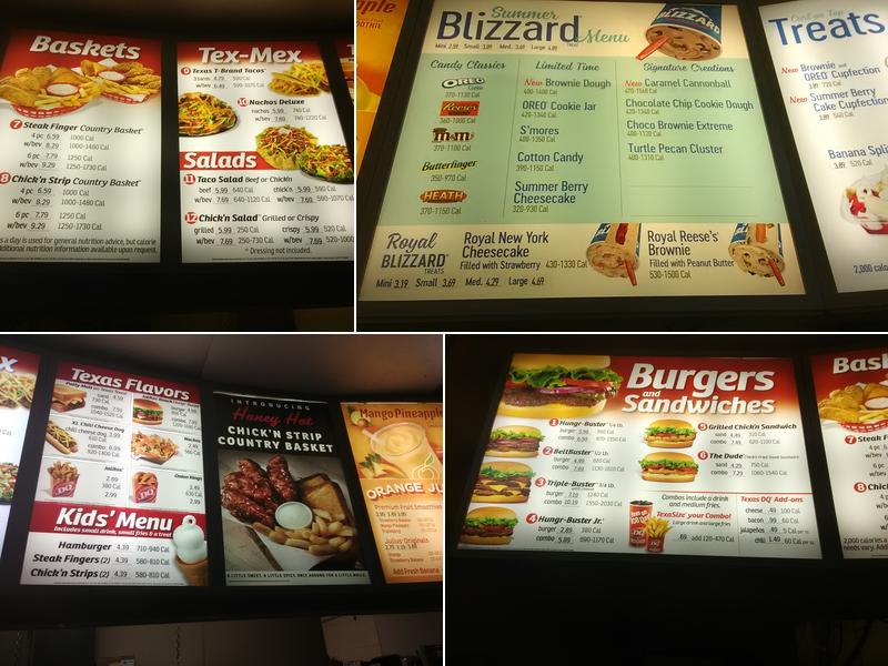 Dairy Queen Menu