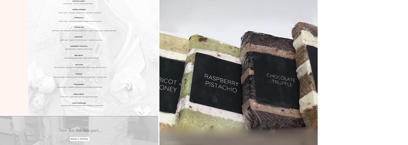 Violet Cake Co. Menu