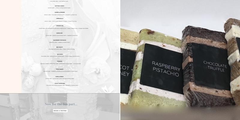 Violet Cake Co. Menu