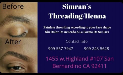 Simran's eyebrows threading/henna San Bernardino