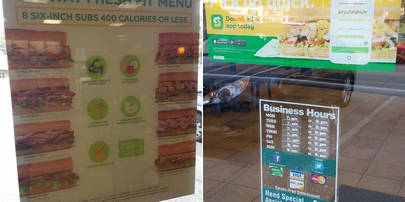 Subway Menu