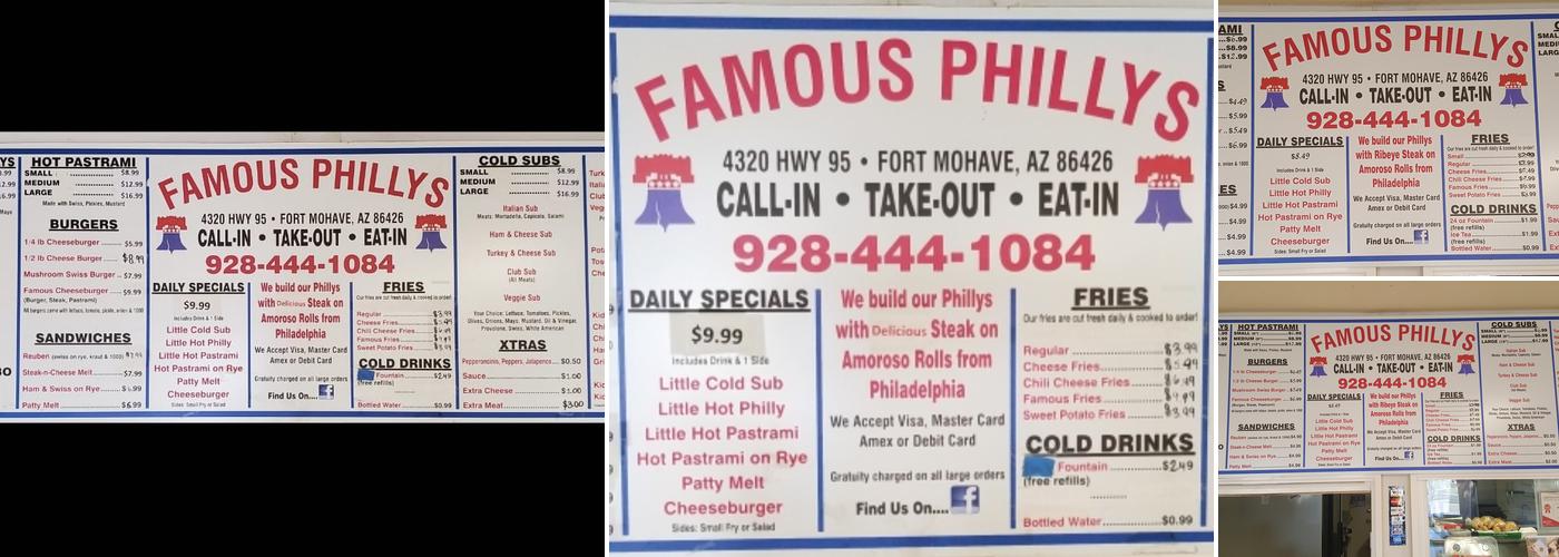 Famous Philly's Menu