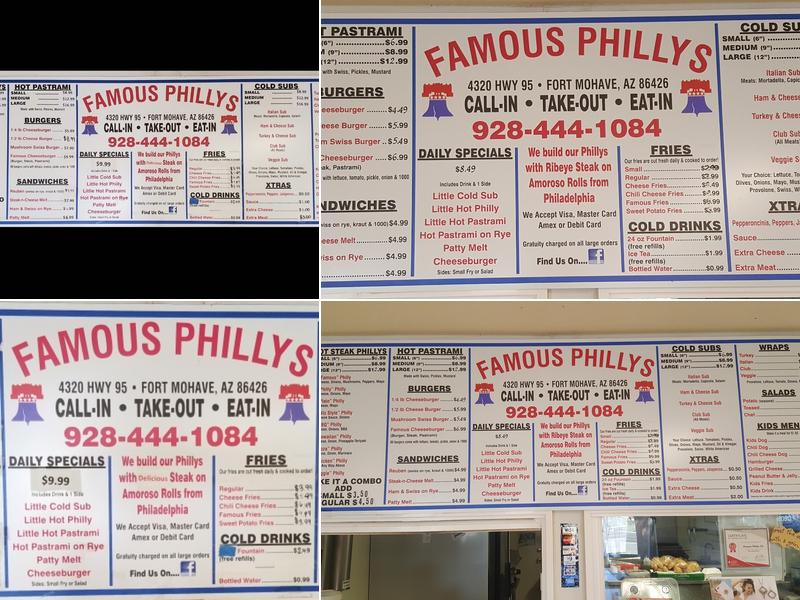Famous Philly's Menu