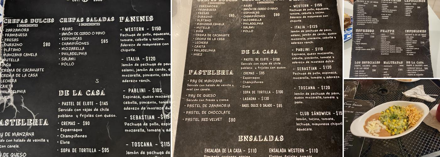 Mi Dulce Pecado Menu