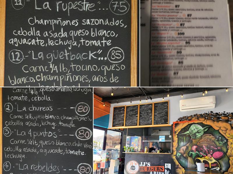 JJ Burgers and ribs Menu