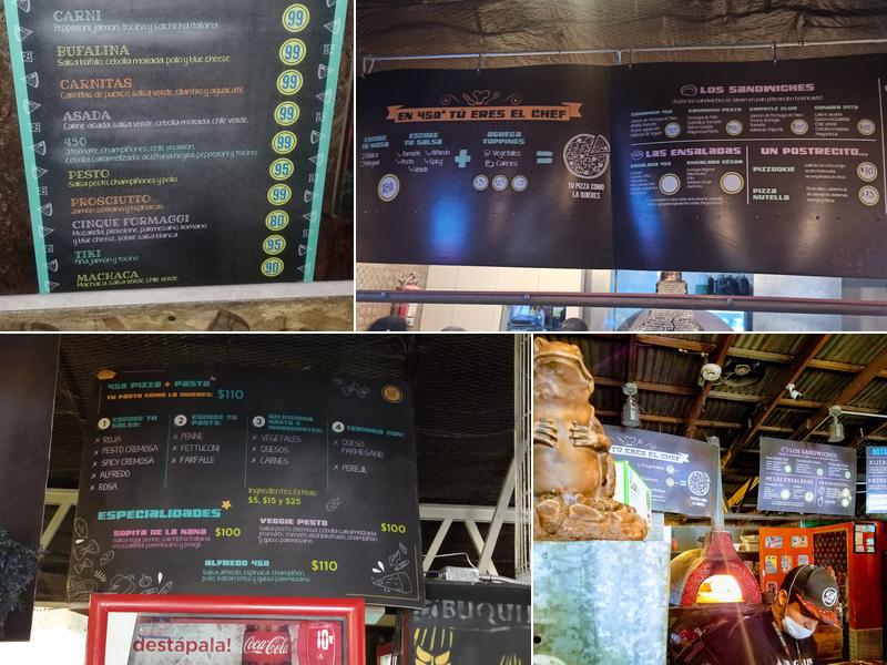 450° Grados Pizza a la Leña Menu