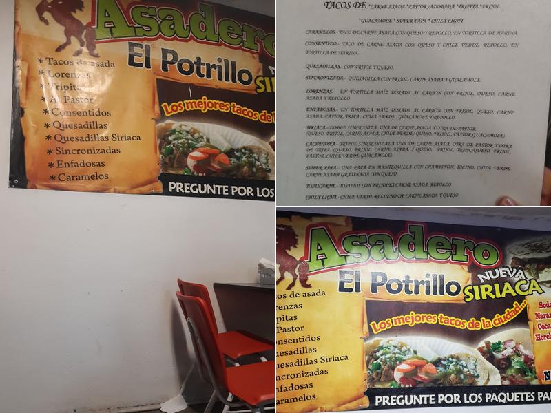 Asadero El Potrillo Menu