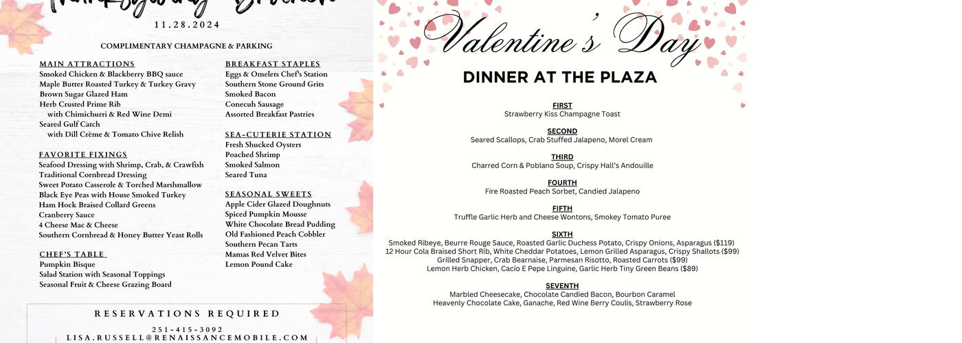 Mobile Mystery Dinners, Mobile, AL Menu