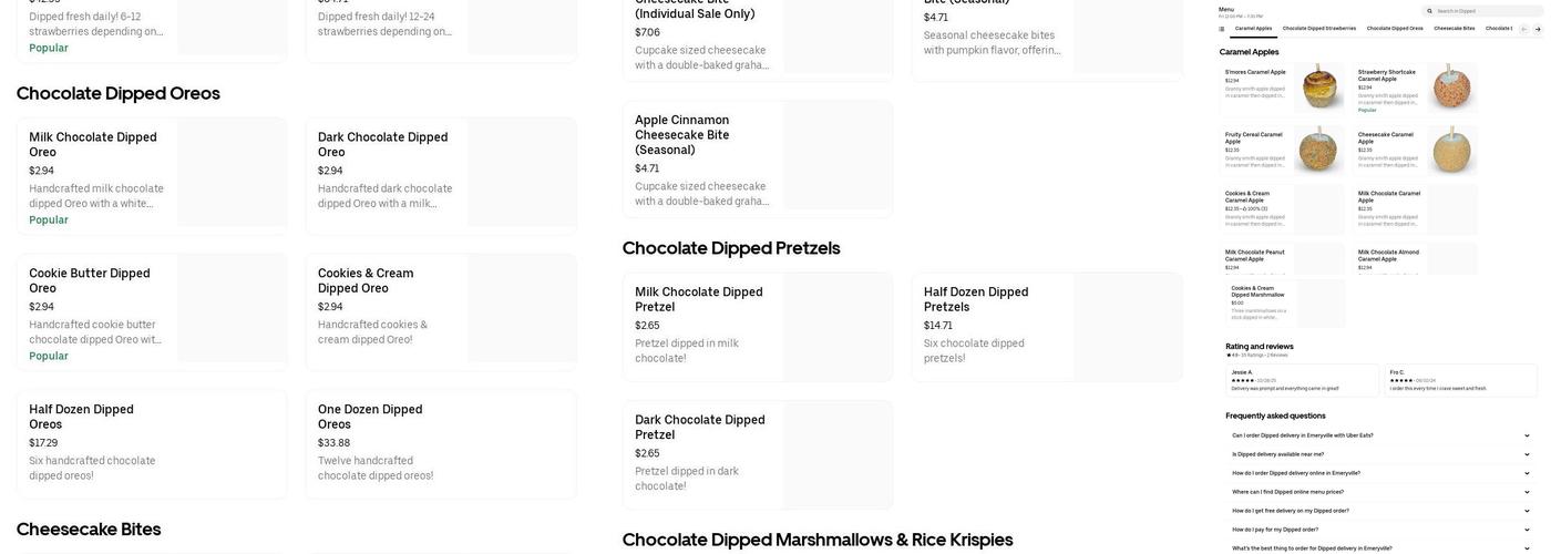 Dipped Menu