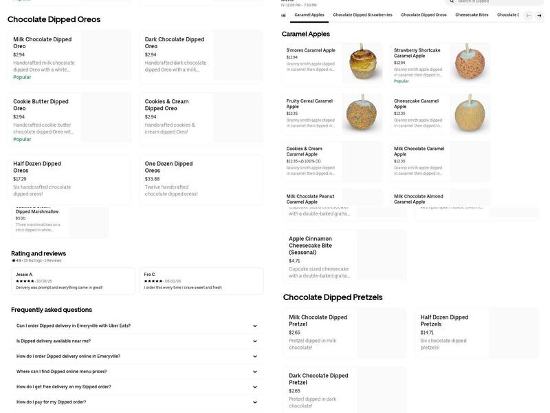 Dipped Menu