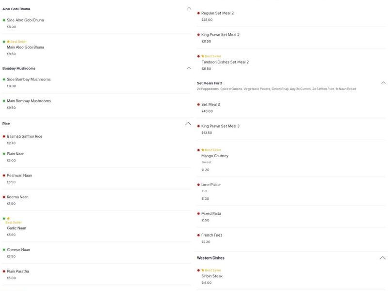 Manzil Restaurant Menu