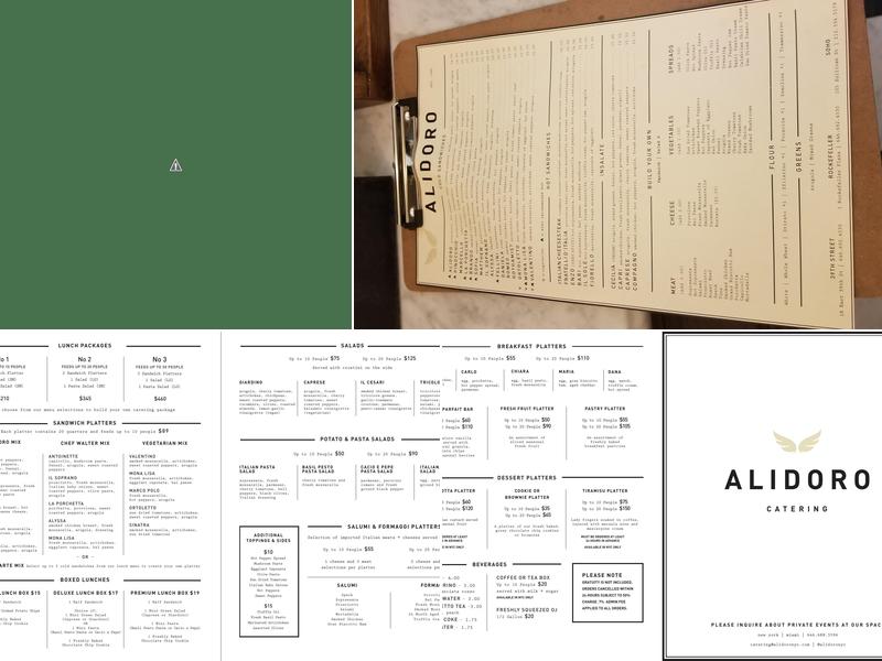 ALIDORO Menu