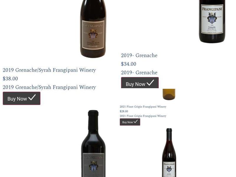 Frangipani Estate Winery Menu