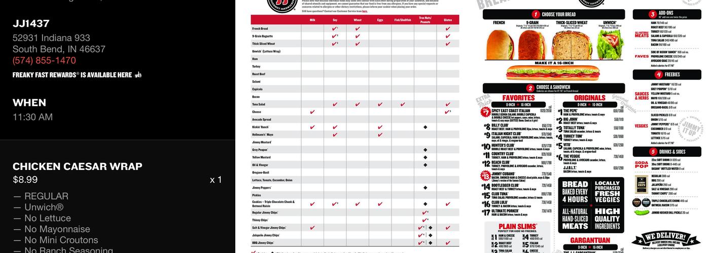 Jimmy John's Menu