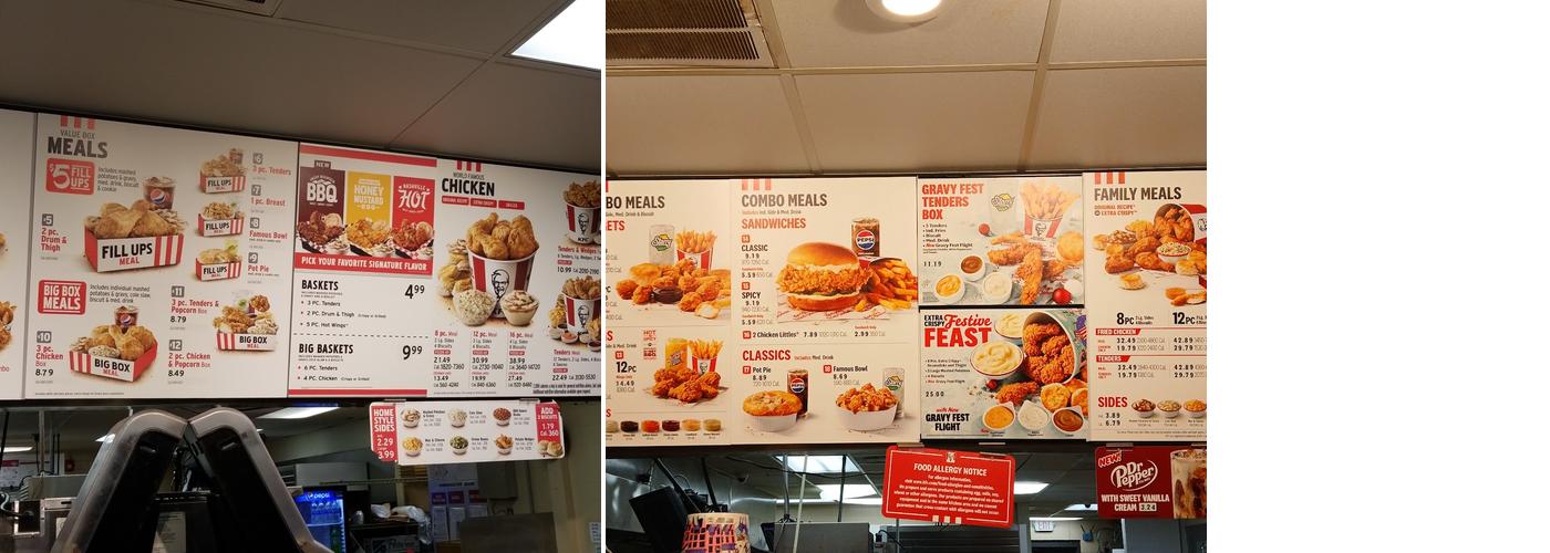KFC Menu