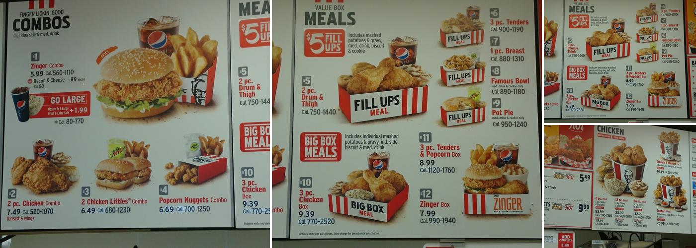 KFC Menu