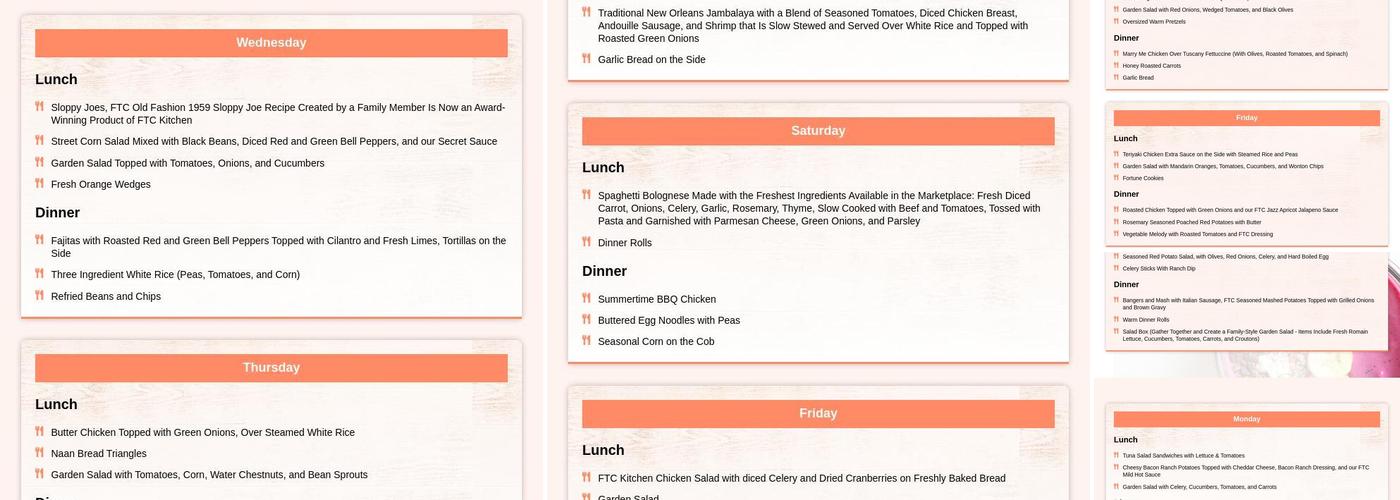 FTC Kitchen Menu