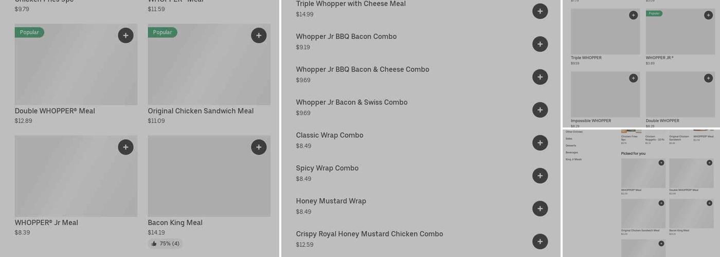 Burger King Menu