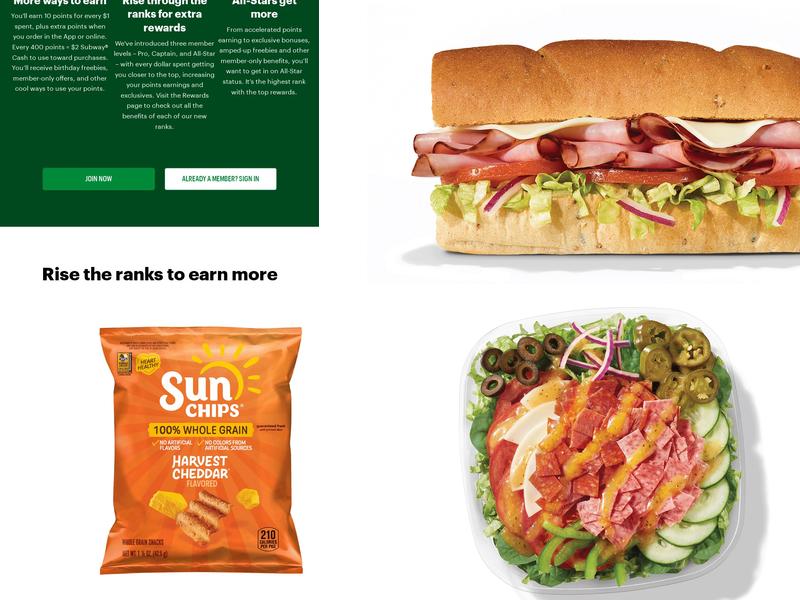 Subway Menu