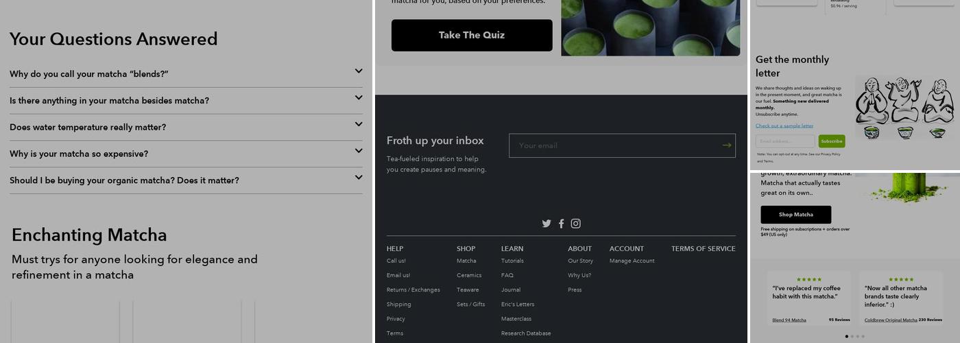 Breakaway Matcha Menu